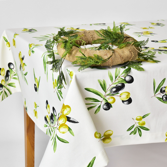 Скатерть с водоотталкивающей пропиткой IDEIA 140х170 см хлопок оливки, фото 2 Скатерть с водоотталкивающей пропиткой IDEIA 140х170 см хлопок оливки, фото 2