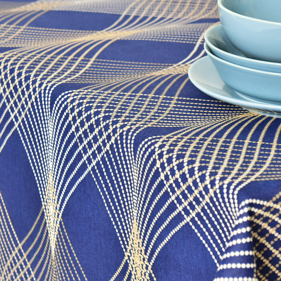 Скатерть с водоотталкивающей пропиткой IDEIA 140х170 см хлопок мереживо денім, фото 2