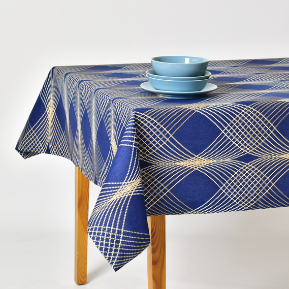 Скатерть с водоотталкивающей пропиткой IDEIA 140х170 см хлопок мереживо денім, фото 5