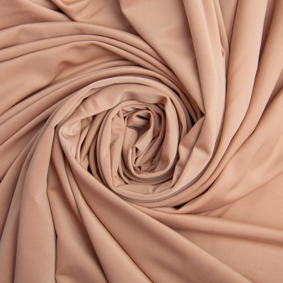 Ткань трикотаж однотонный микро ликра 200 гр/м2 150 см, ткань для платьев, лосин, футболок, спортивной одежды т/беж, фото 1