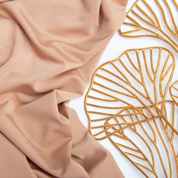 Ткань трикотаж однотонный микро ликра 200 гр/м2 150 см, ткань для платьев, лосин, футболок, спортивной одежды т/беж, фото 3