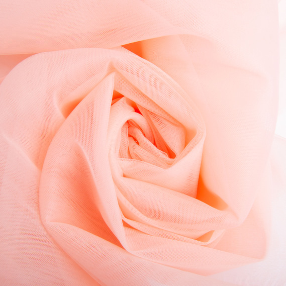Тканина фатін євро 300 см 15 г/м2 фатин легка декоративна для суконь, костюмів, декору V-H65 ніжний персик, фото 1