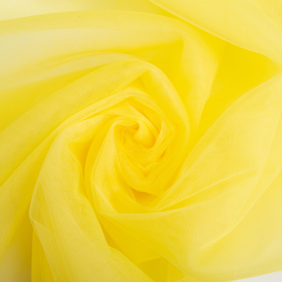 Тканина фатін євро 300 см 15 г/м2 фатин легка декоративна для суконь, костюмів, декору V-H17 лимон, фото 1