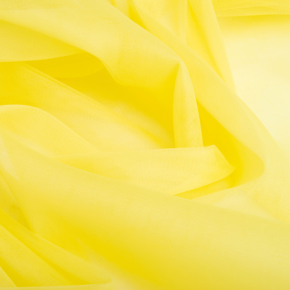 Тканина фатін євро 300 см 15 г/м2 фатин легка декоративна для суконь, костюмів, декору V-H17 лимон, фото 2