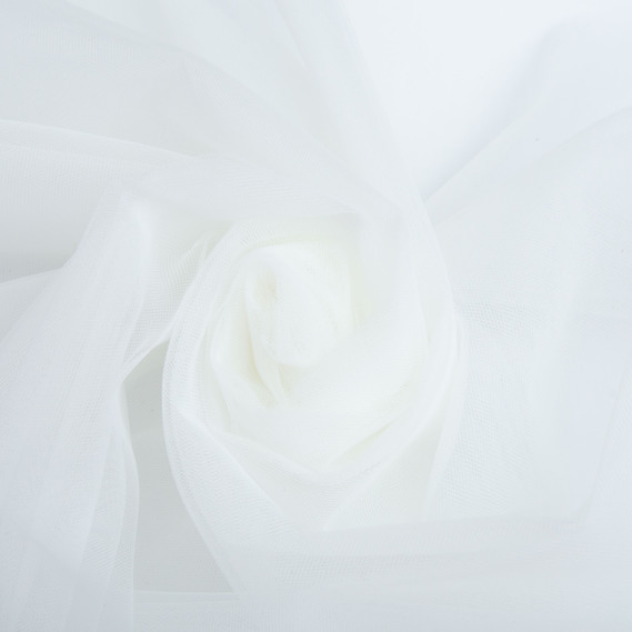 Ткань фатин евро 300 см 15 гр/м2 легкая декоративная для платьев, костюмов, декора  V-H3 св/молоко, фото 1