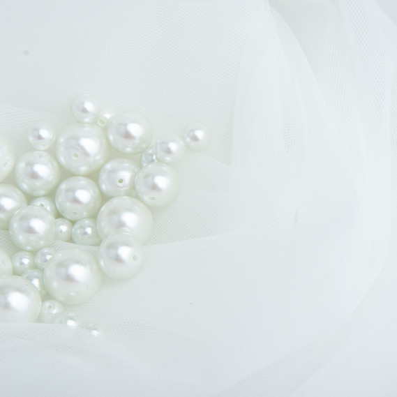 Ткань фатин евро 300 см 15 гр/м2 легкая декоративная для платьев, костюмов, декора  V-H3 св/молоко, фото 3