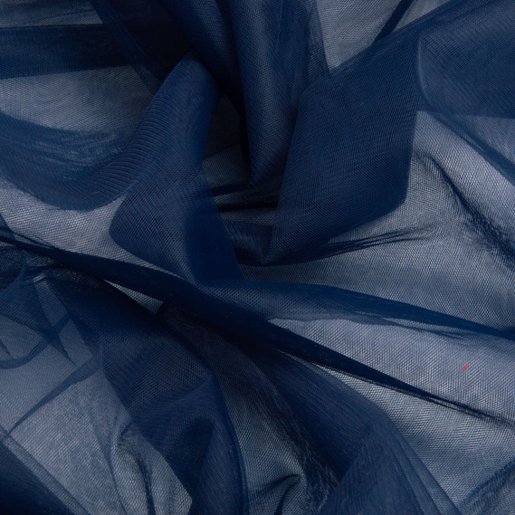 Тканина фатін євро 300 см 15 г/м2 фатин легка декоративна для суконь, костюмів, декору V-H110 navy, фото 2