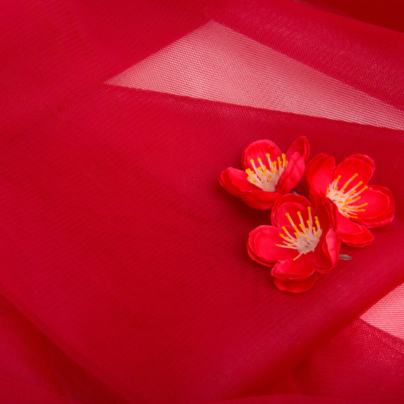 Ткань фатин евро 300 см 15 гр/м2 легкая декоративная для платьев, костюмов, декора  №100 вишня, фото 3