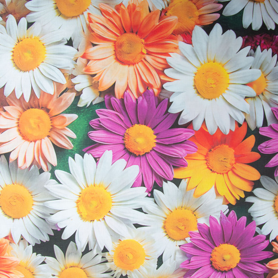 Ткань бязь ранфорс 5D для постельного белья, хлопок 125 гр/м2 240 см натуральная, постельная ткань, ткань для простыней, пододеяльников, наволочек 168 Гербера, фото 2