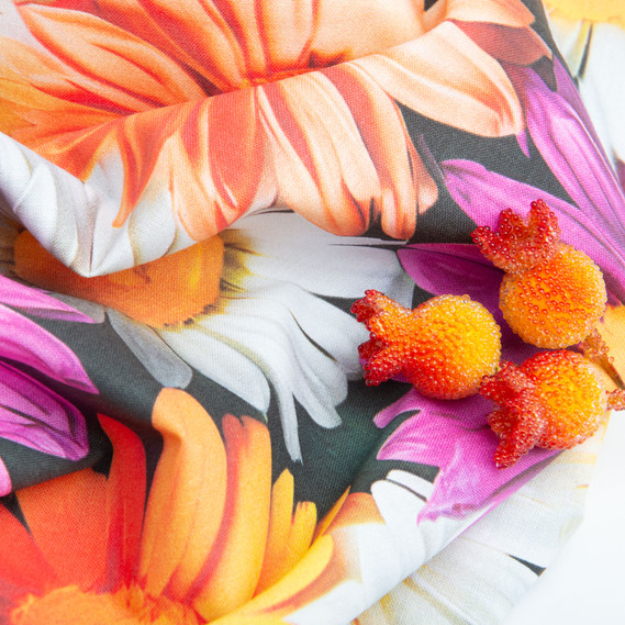 Ткань бязь ранфорс 5D для постельного белья, хлопок 125 гр/м2 240 см натуральная, постельная ткань, ткань для простыней, пододеяльников, наволочек 168 Гербера, фото 4