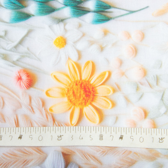 Ткань бязь ранфорс 5D для постельного белья, хлопок 125 гр/м2 240 см натуральная, постельная ткань, ткань для простыней, пододеяльников, наволочек 182 Ніжність, фото 5