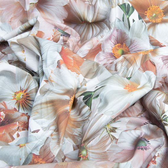 Ткань бязь ранфорс 5D для постельного белья, хлопок 125 гр/м2 240 см натуральная, постельная ткань, ткань для простыней, пододеяльников, наволочек 162/V02 Жасмін рожевий, фото 3