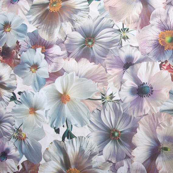 Тканина бязь ранфорс 5D для постільної білизни, бавовна 125 гр/м2 240 см натуральна, постільна тканина, тканина для простирадл, підковдр, наволочок 162/V03 Жасмін ліловий, фото 2