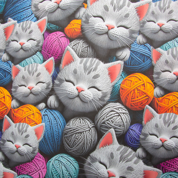 Ткань бязь ранфорс 5D для постельного белья, хлопок 125 гр/м2 240 см натуральная, постельная ткань, ткань для простыней, пододеяльников, наволочек Мурчик, фото 2