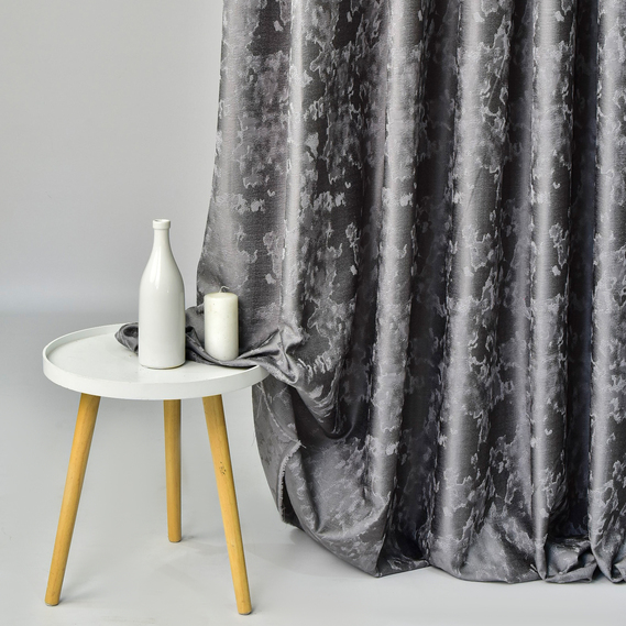 Ткань портьерная жаккардовая Тина 290 см 245 гр/м2, шторная ткань, ткань для штор, шторы, портьеры, гардины, ткань гардинная V-4401 сіра, фото 3
