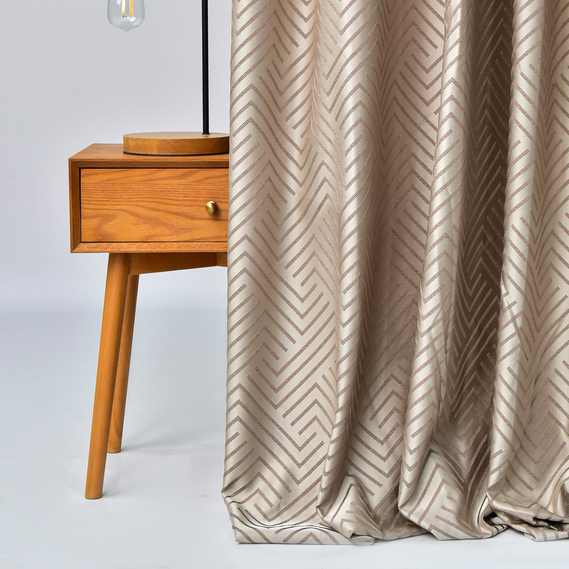 Ткань портьерная жаккардовая Паркер 290 см 278 гр/м2, шторная ткань, ткань для штор, шторы, портьеры, гардины, ткань гардинная V-602 беж, фото 4