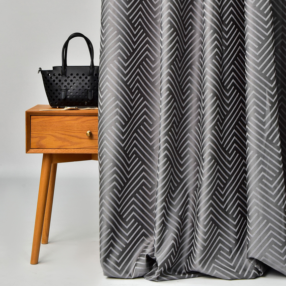 Ткань портьерная жаккардовая Паркер 290 см 278 гр/м2, шторная ткань, ткань для штор, шторы, портьеры, гардины, ткань гардинная V-4401 сіра, фото 4