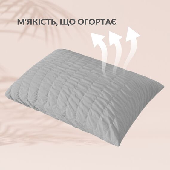 Комплект постельного белья полуторный Cloud Dream IDEIA жатка, в подарочной упаковке сірий/беж, фото 4