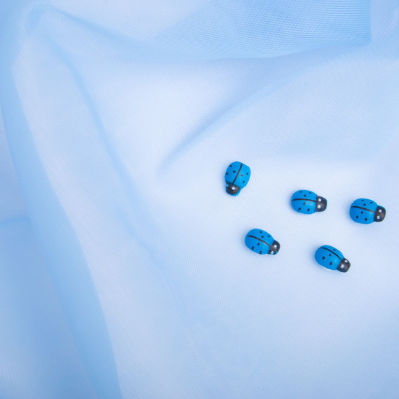 Ткань фатин евро 300 см 15 гр/м2 легкая декоративная для платьев, костюмов, декора  V-H26 блакитний, фото 3