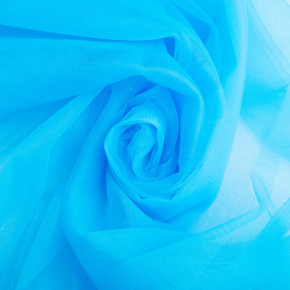 Tulle fabric, 3.0 meters, Euro style V-H28 т/блакитний, фото 1