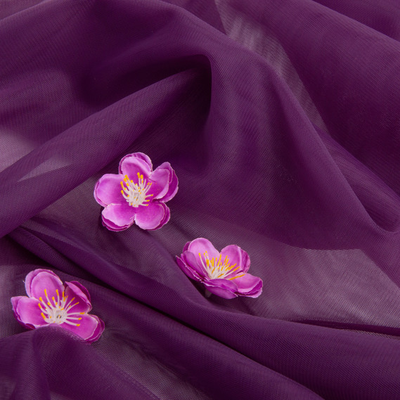 Tulle fabric, 3.0 meters, Euro style №44 слива, фото 3