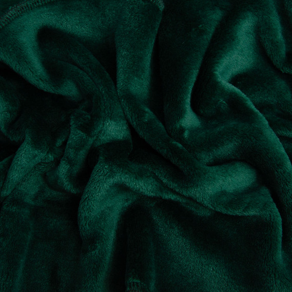 Плед покривало велсофт 170х210 см, надзвичайно м’який, з різдвяною вишивкою смарагд ведмедик, фото 3