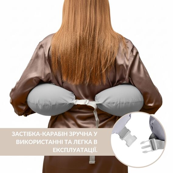 Feeding Pillow "Couch" 60x70x16 cm cotton hypoallergenic fiber сірий-беж, фото 6