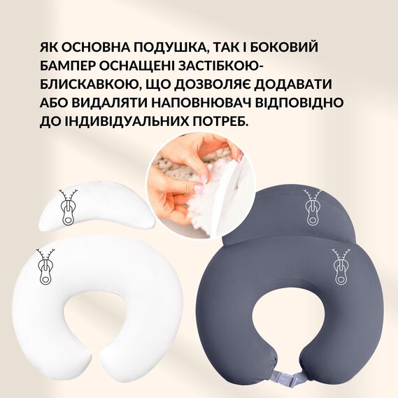 Feeding Pillow "Couch" 60x70x16 cm cotton hypoallergenic fiber т/сіра, фото 7