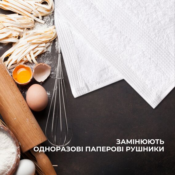 Набір рушників 6 шт 30х30 см махрових щіл 550 натуральна бавовна, серветка, рушник білий, фото 8