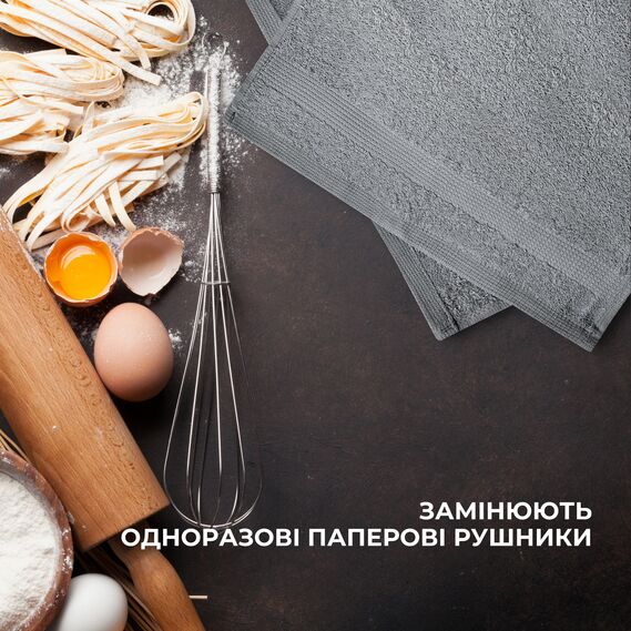 Набір рушників 6 шт 30х30 см махрових щіл 550 натуральна бавовна, серветка, рушник сірий, фото 8