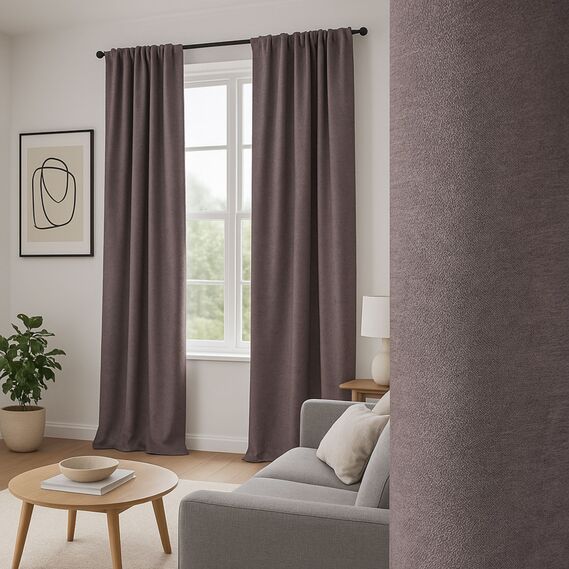 Комплект штор 2 шт 150х260 см, Canvas штори, гардини, портьєри на шторній тасьмі сіра, фото 1