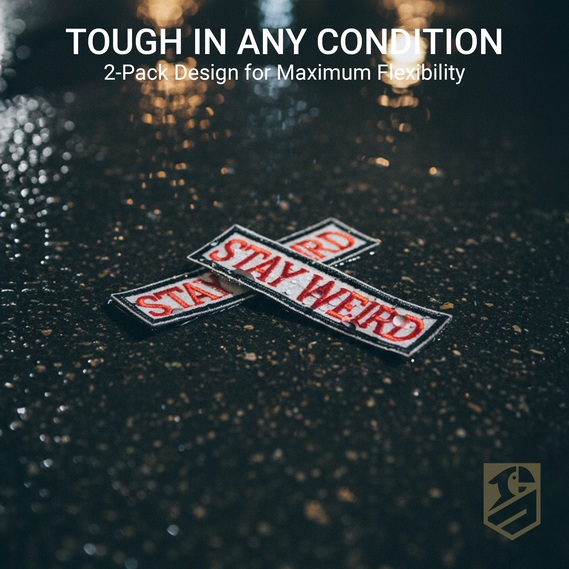 Набір з 2 нашивок "Stay Weird" (Залишайся дивним), вишиті, на липучці (гачок/петля), кумедні моральні нашивки для тактичного жилета, рюкзака, куртки, шлейки для собак, військового спорядження, фото 6