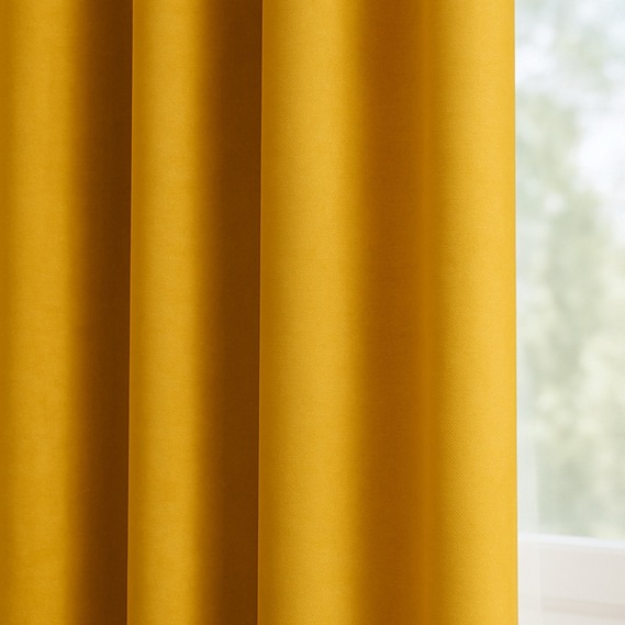 Комплект штор 2 шт 150х260 см, Canvas штори, гардини, портьєри на шторній тасьмі жовта, фото 7