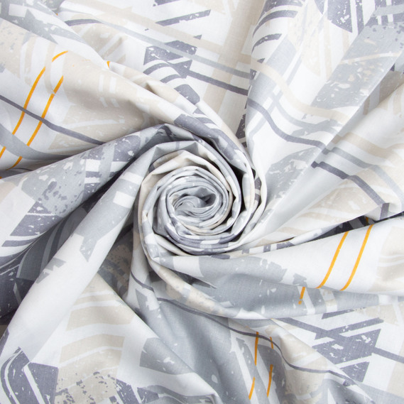 Ranfors coarse calico fabric 4.28642/4 Технополіс сіра, фото 1