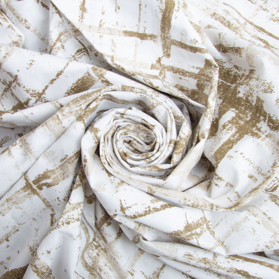 Ткань бязь ранфорс для постельного белья, хлопок, 130 гр/м2, 240 см M03172/12 Мариво беж, фото 1