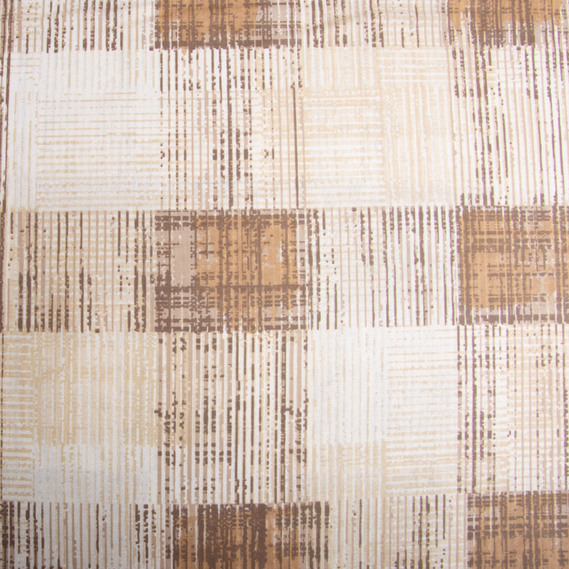 Ткань бязь ранфорс для постельного белья, хлопок, 130 гр/м2, 240 см M04203/9 Клітина-штрих беж, фото 2