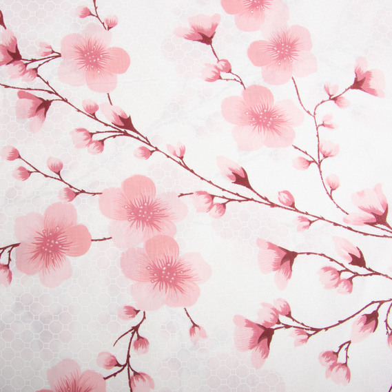 Ткань бязь ранфорс для постельного белья, хлопок, 130 гр/м2, 240 см G-6764/4 Сакура пудра, фото 2