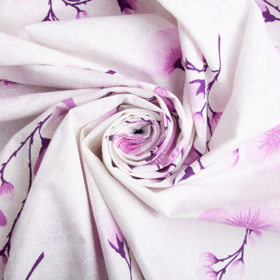 Ranfors coarse calico fabric G-6764/1 Сакура пурпур, фото 1