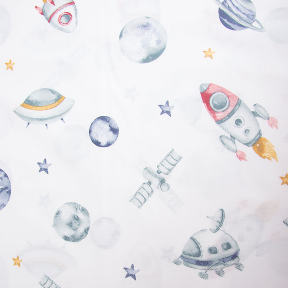 Тканина бязь ранфорс для постільної білизни, бавовна, 130 гр/м2, 240 см 11,29984/15 Ракета синя, фото 2