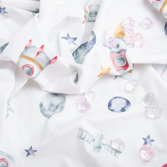 Тканина бязь ранфорс для постільної білизни, бавовна, 130 гр/м2, 240 см 11,29984/15 Ракета синя, фото 4