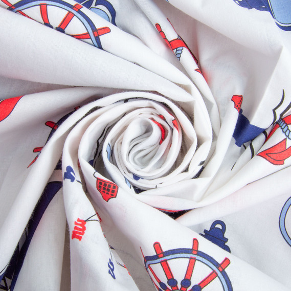 Ткань бязь ранфорс для постельного белья, хлопок, 130 гр/м2, 240 см 25070868/1 Вітрильник, фото 1