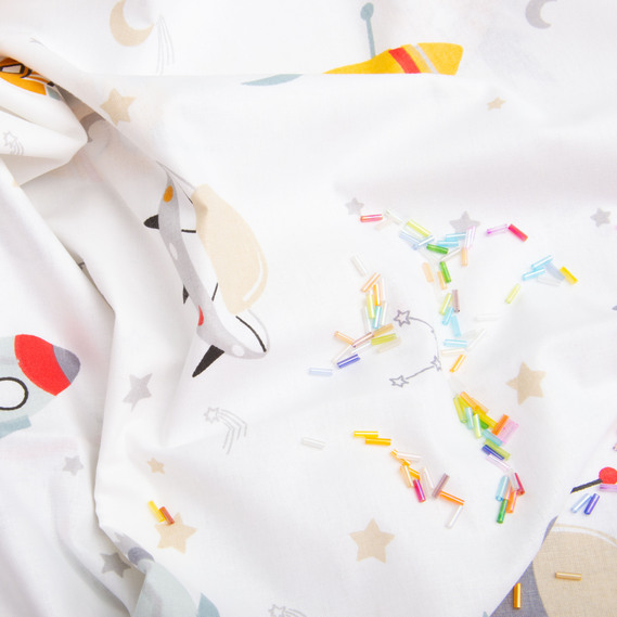 Тканина бязь ранфорс для постільної білизни, бавовна, 130 гр/м2, 240 см 10,28653/8 Космос беж, фото 4