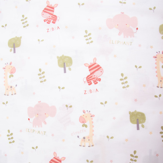 Ranfors coarse calico fabric 7,28225/8 Звірята рожеві, фото 2