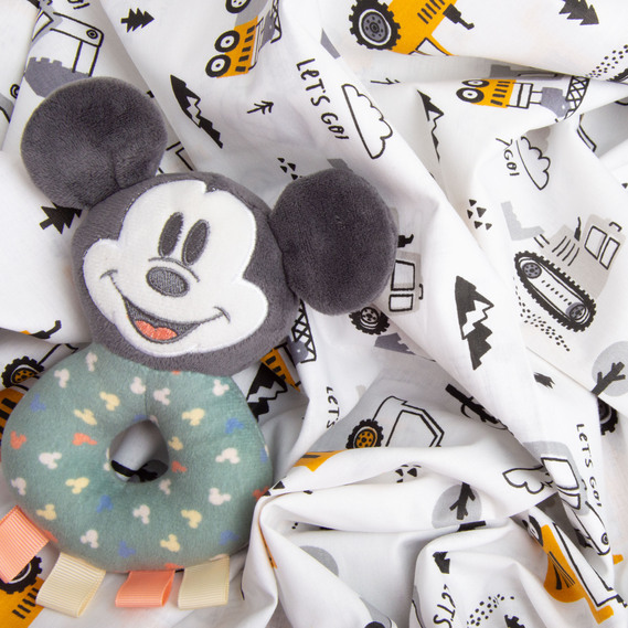 Ткань бязь ранфорс для постельного белья, хлопок, 130 гр/м2, 240 см 5,27594/3 Тракторець гірчиця, фото 4