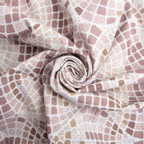 Ткань бязь ранфорс для постельного белья, хлопок, 130 гр/м2, 240 см 12.29922/13 Мозаїка кава, фото 1