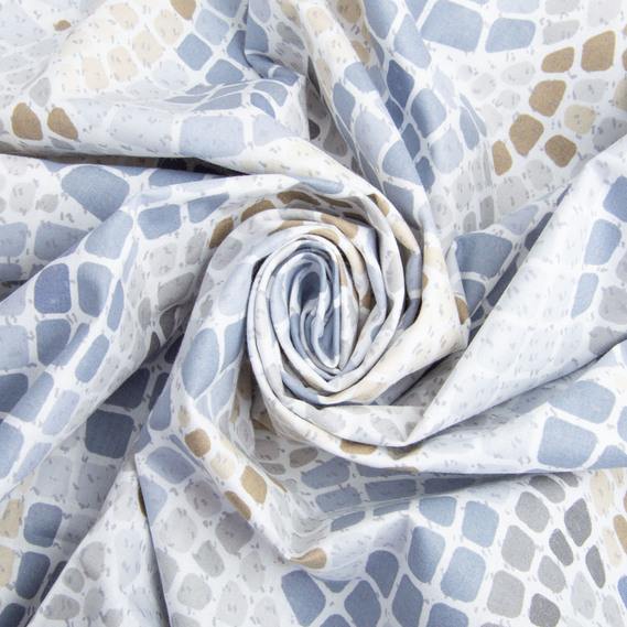 Ткань бязь ранфорс для постельного белья, хлопок, 130 гр/м2, 240 см 12.29922/3 Мозаїка сіра, фото 1