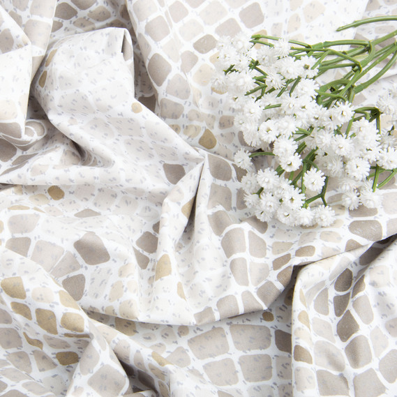 Ткань бязь ранфорс для постельного белья, хлопок, 130 гр/м2, 240 см 12.29922/12 Мозаїка беж, фото 4