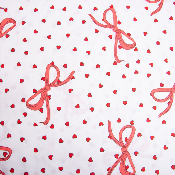 Ткань бязь ранфорс для постельного белья, хлопок, 130 гр/м2, 240 см 5,29409/1 Бантік/Сердечка, фото 2