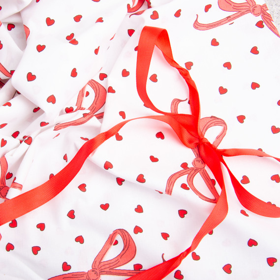 Ткань бязь ранфорс для постельного белья, хлопок, 130 гр/м2, 240 см 5,29409/1 Бантік/Сердечка, фото 4