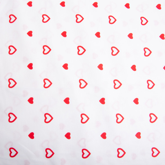 Ткань бязь ранфорс для постельного белья, хлопок, 130 гр/м2, 240 см 1,28671/50 Сердечка дрібні, фото 2